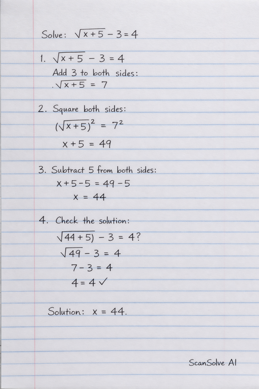 Handwritten step-by-step solution preview