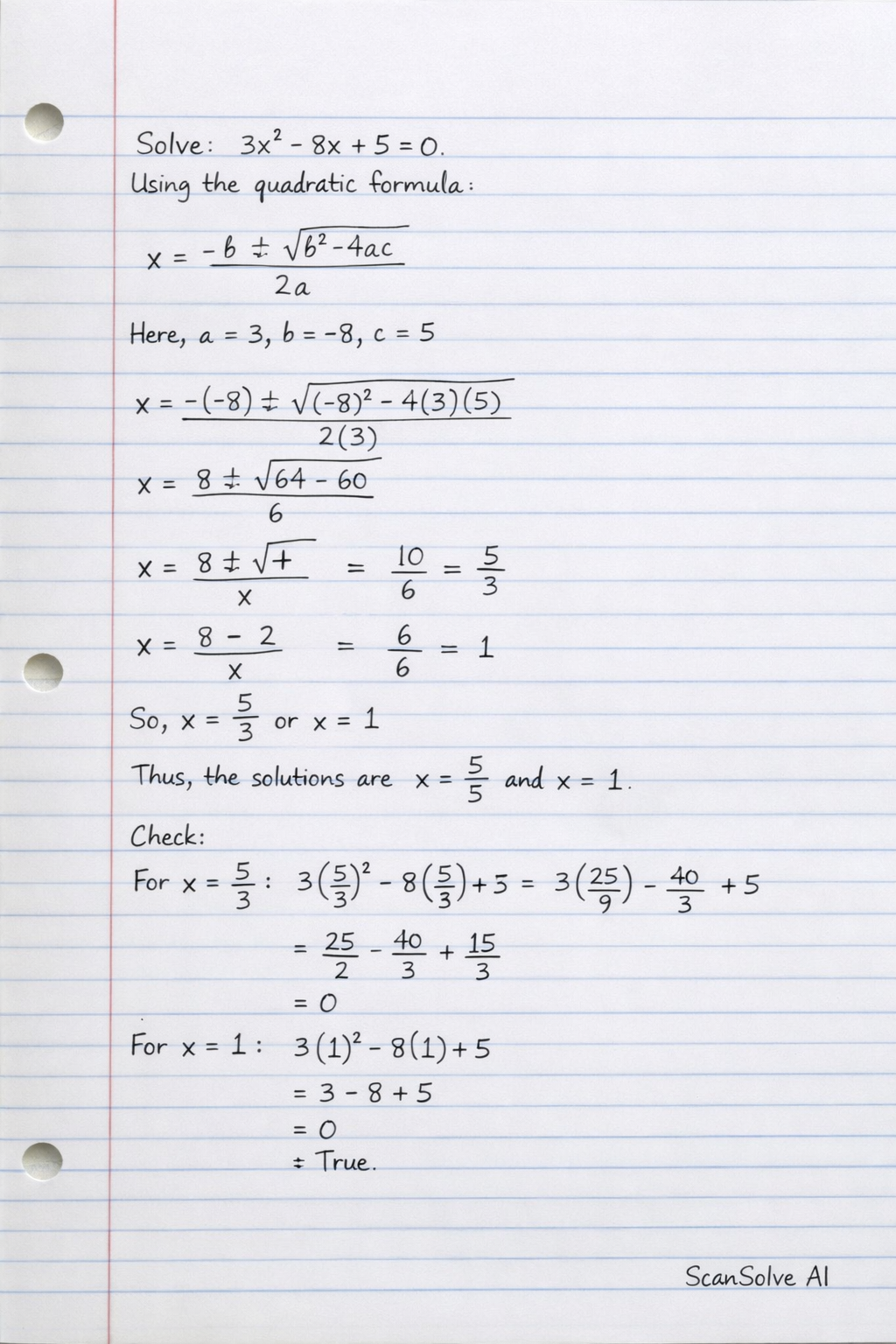 Handwritten step-by-step solution preview