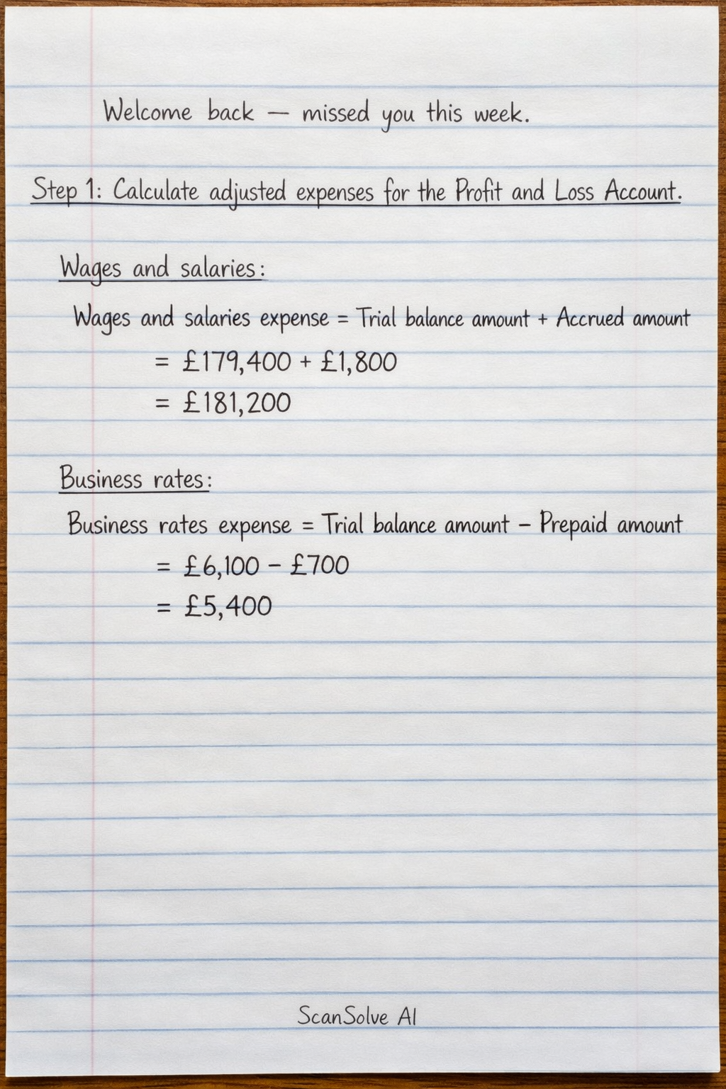 Handwritten step-by-step solution