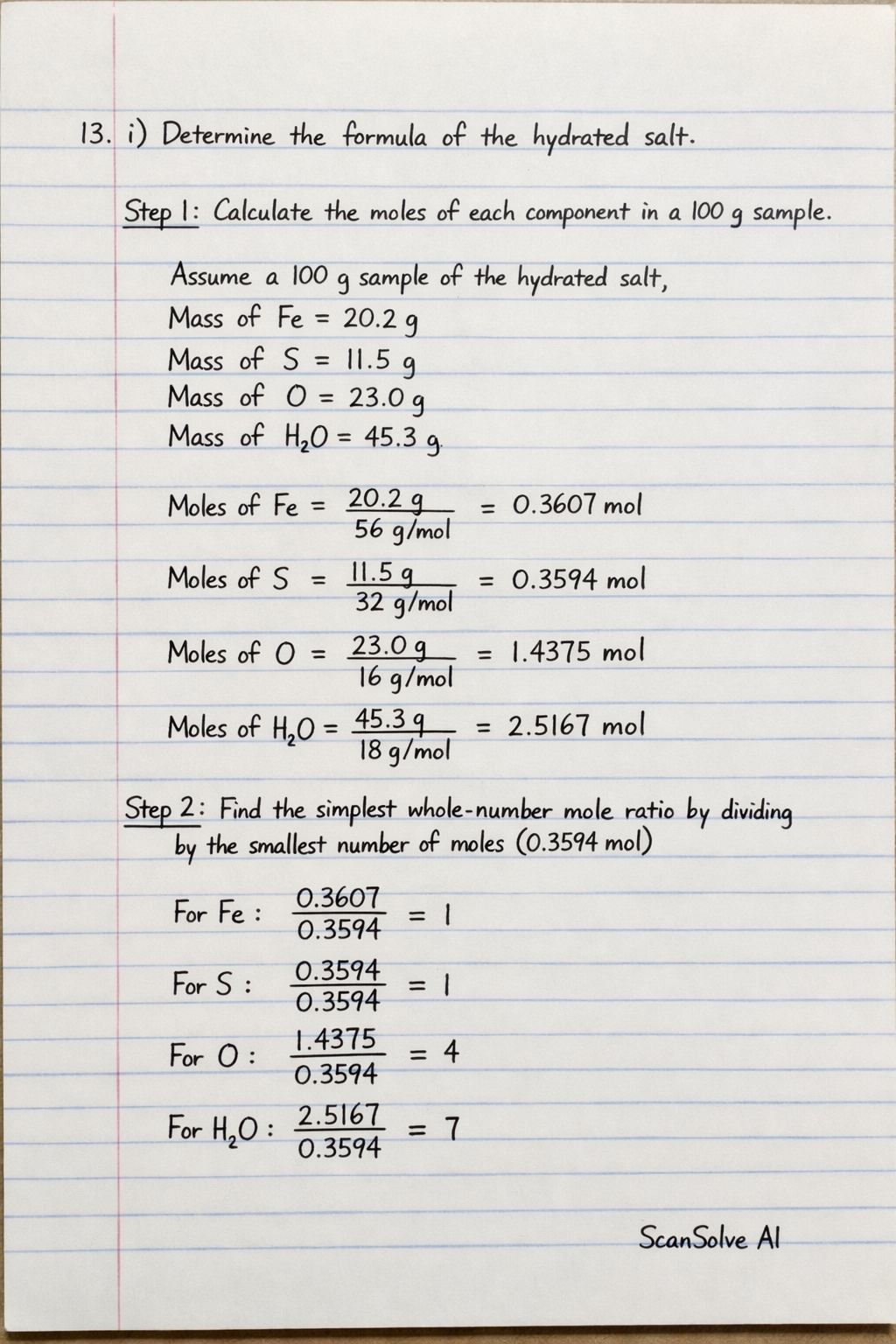 Handwritten step-by-step solution preview