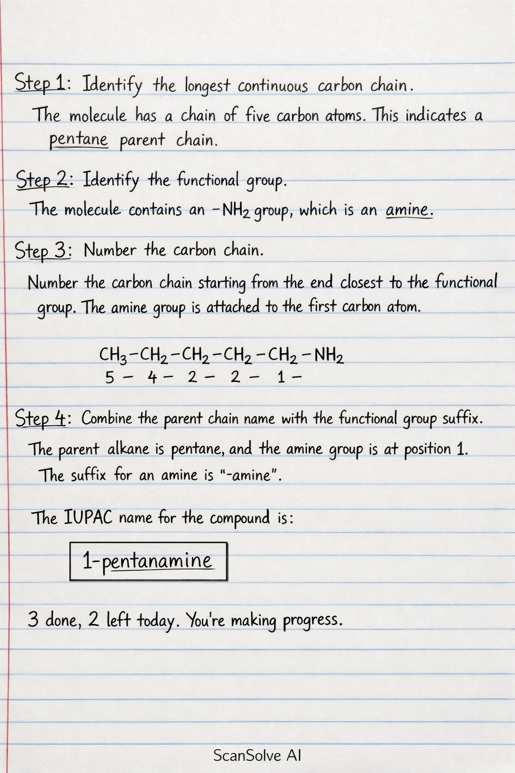 Handwritten step-by-step solution