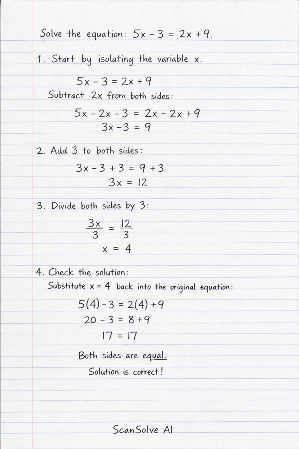 Handwritten step-by-step solution preview