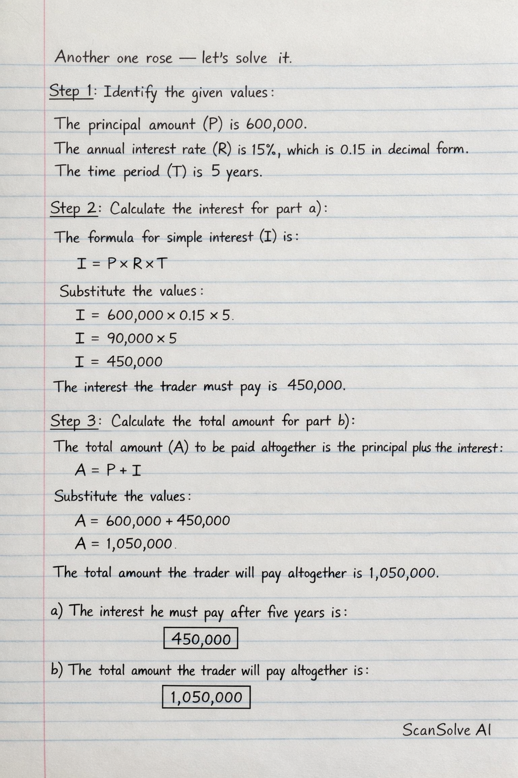 Handwritten step-by-step solution preview