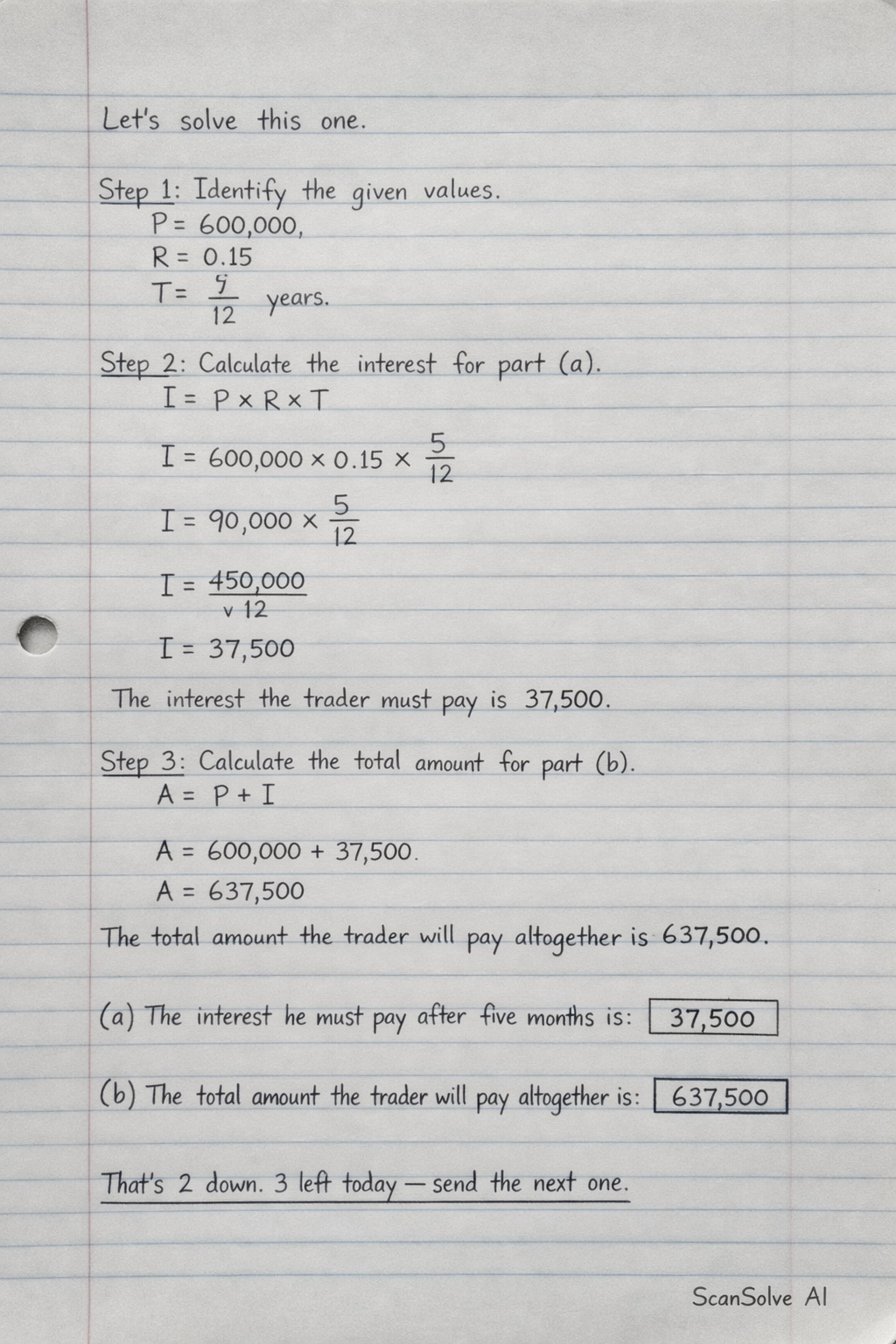 Handwritten step-by-step solution preview
