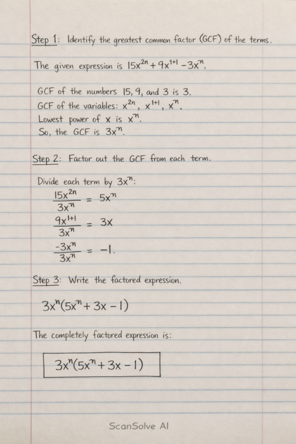 Handwritten step-by-step solution preview