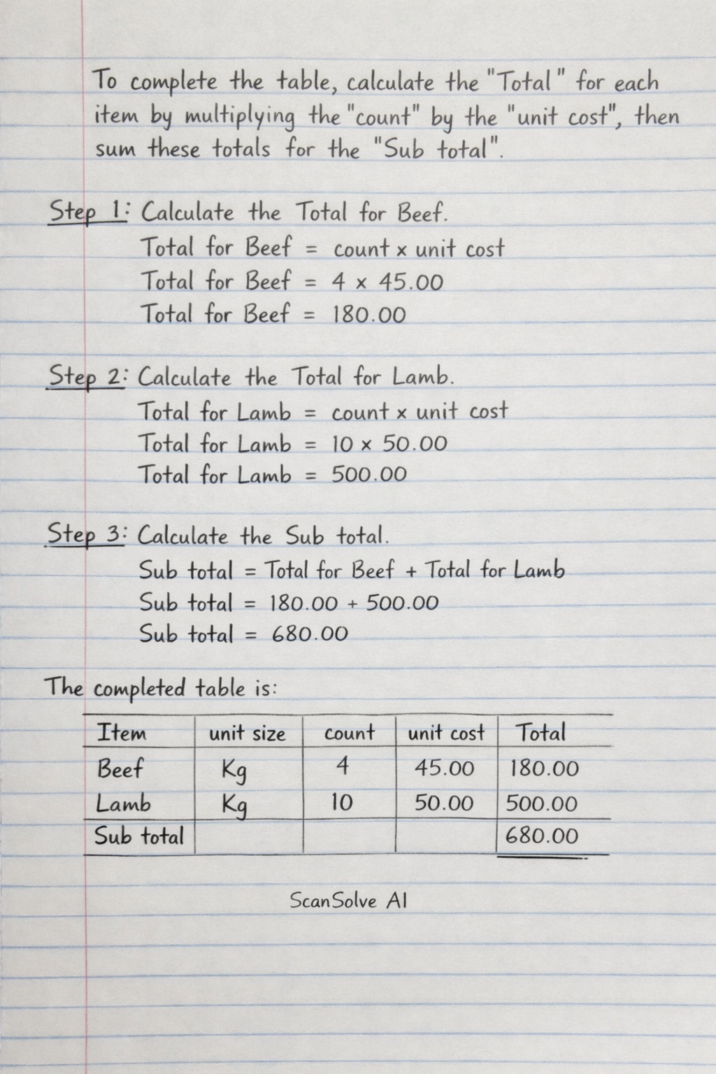 Handwritten step-by-step solution preview