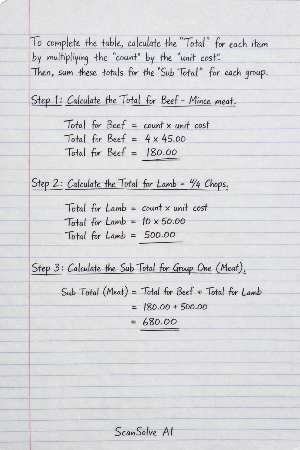 Handwritten step-by-step solution preview