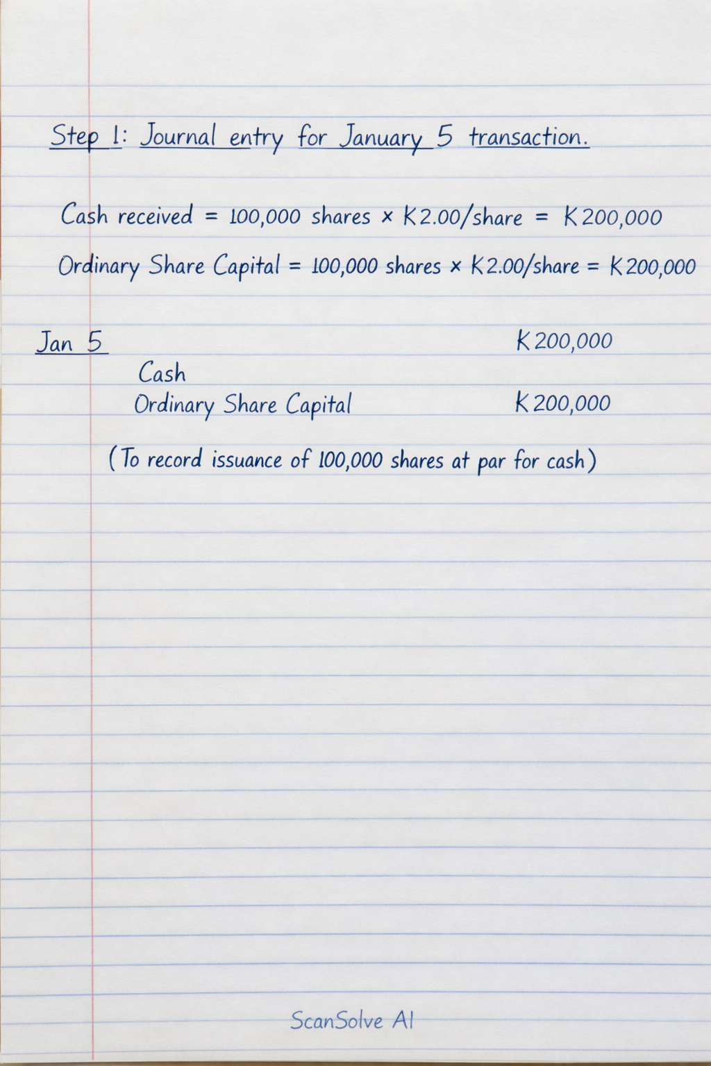 Handwritten step-by-step solution