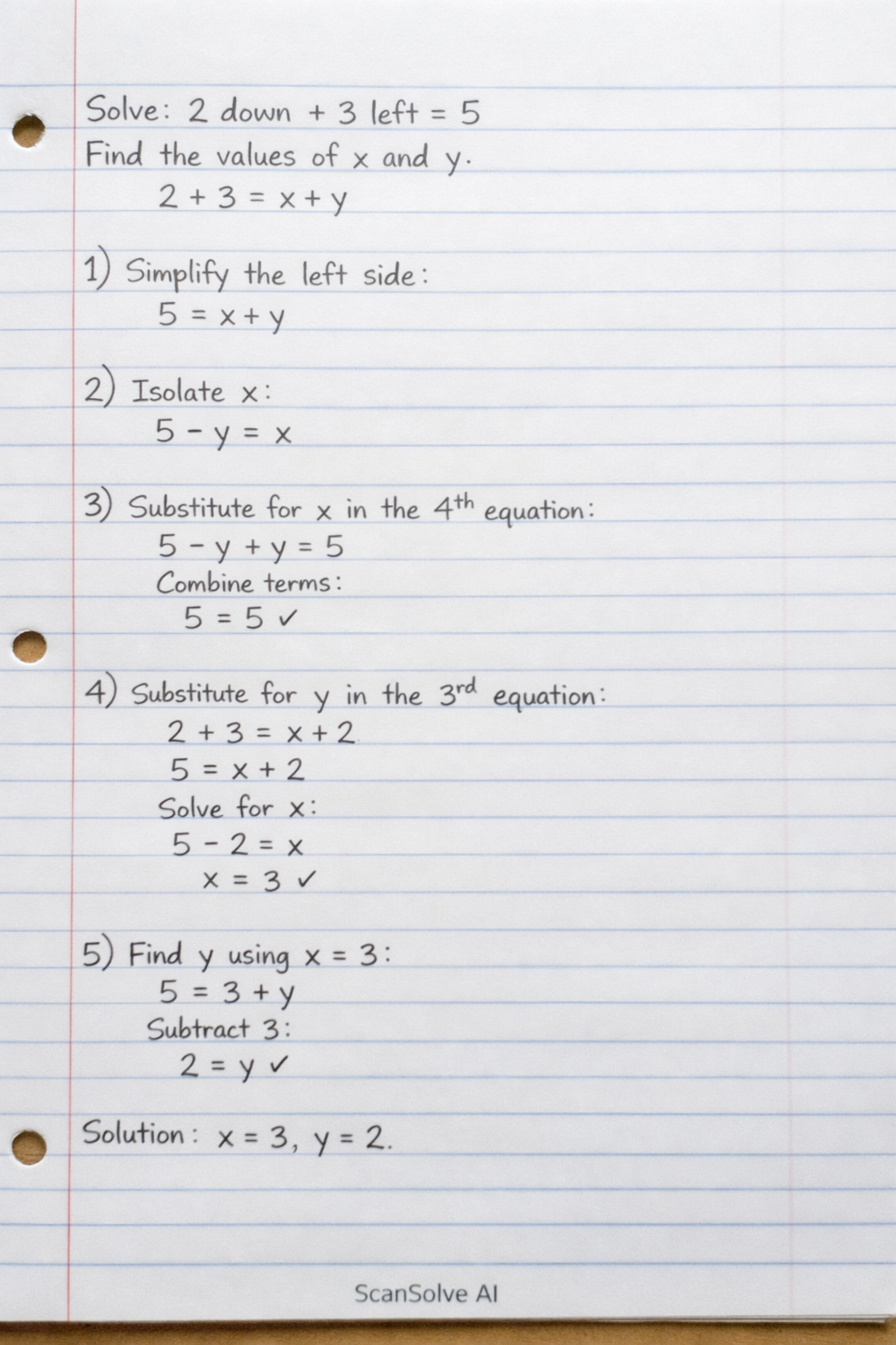 Handwritten step-by-step solution