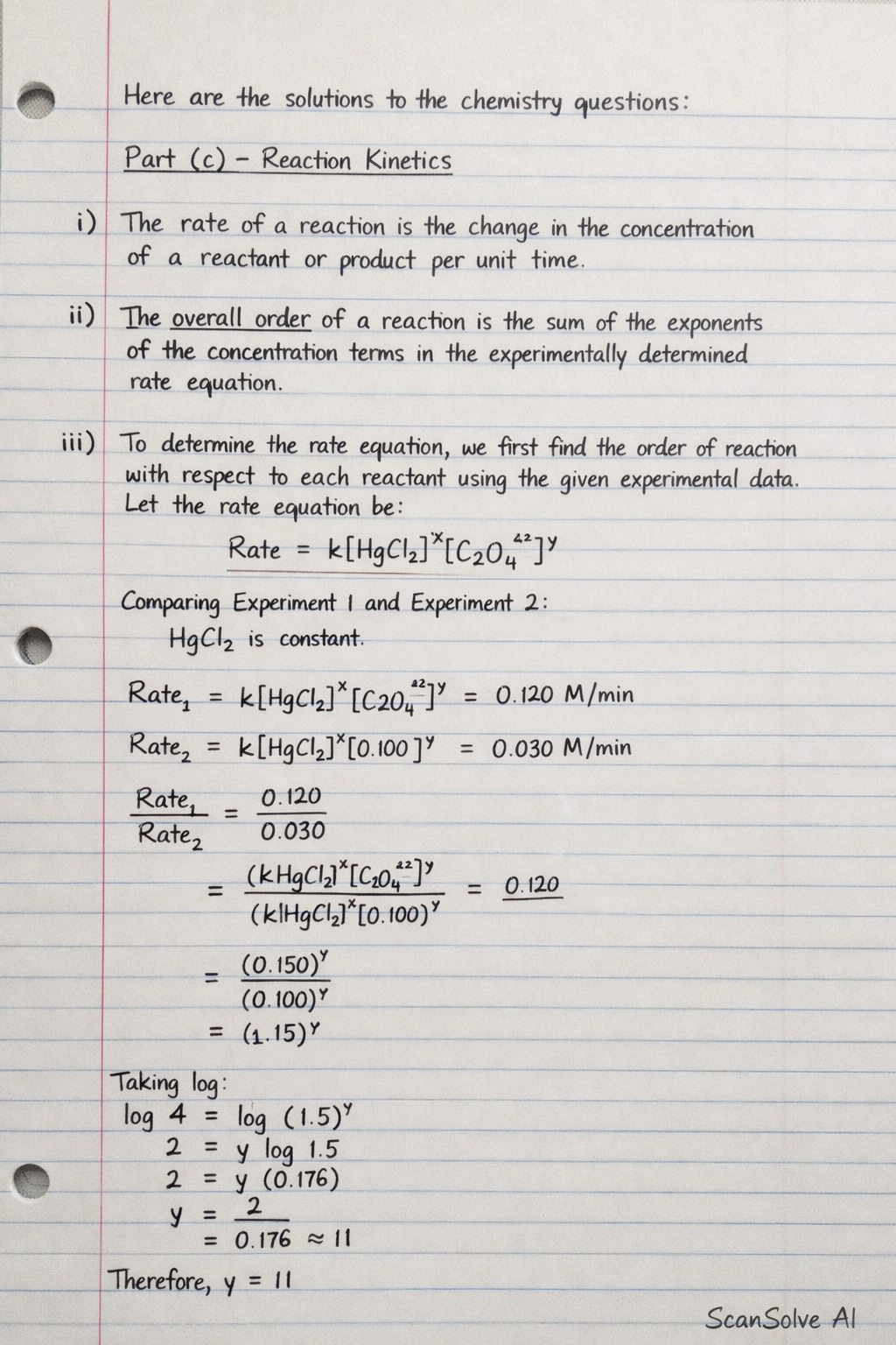 Handwritten step-by-step solution