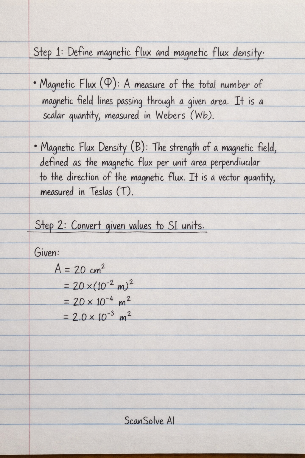 Handwritten step-by-step solution