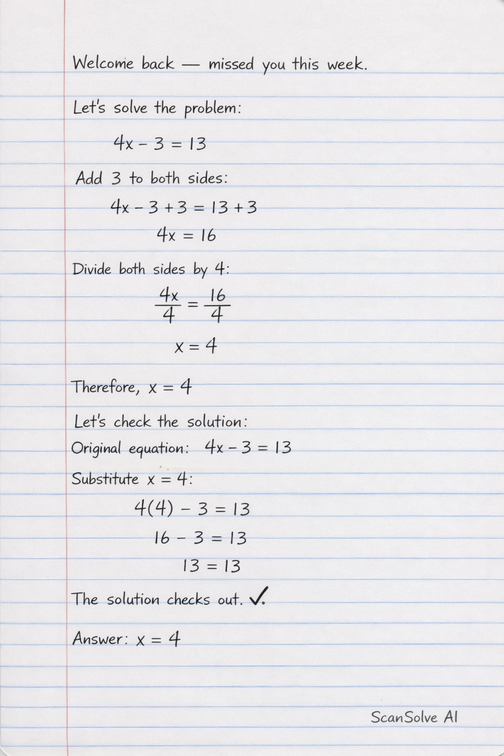Handwritten step-by-step solution