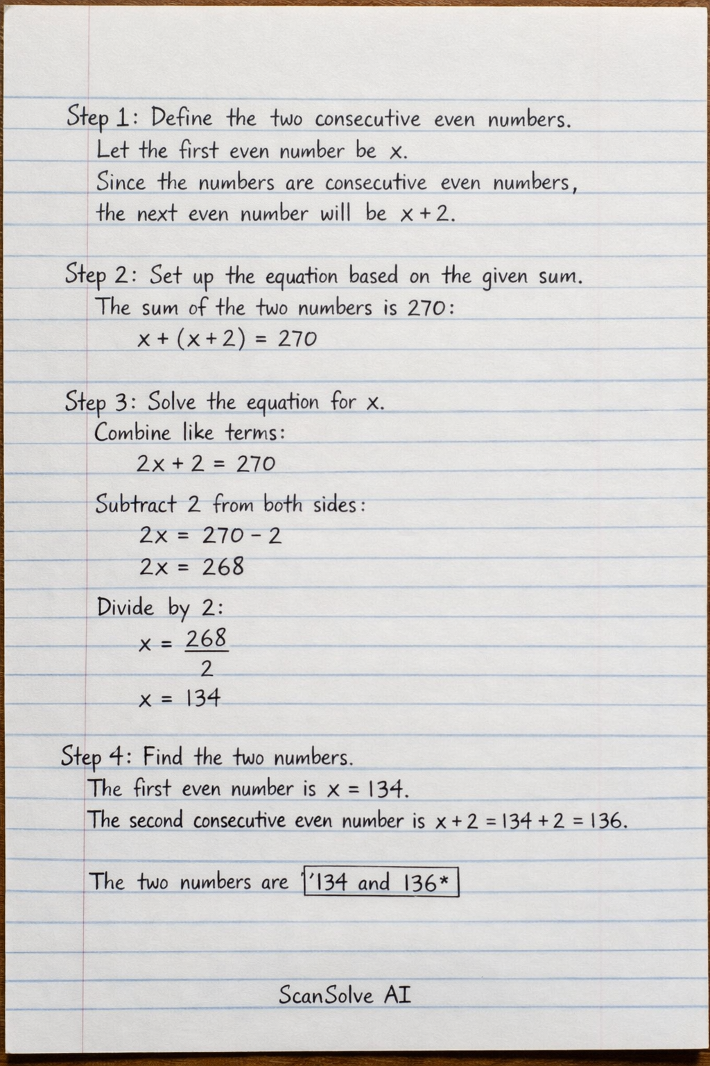 Handwritten step-by-step solution preview