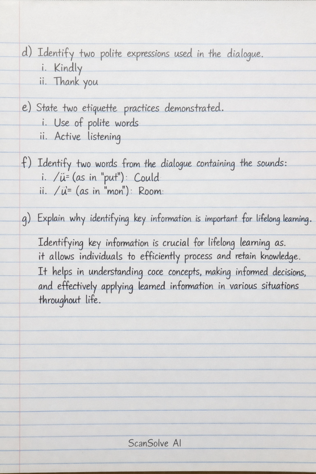 Handwritten step-by-step solution