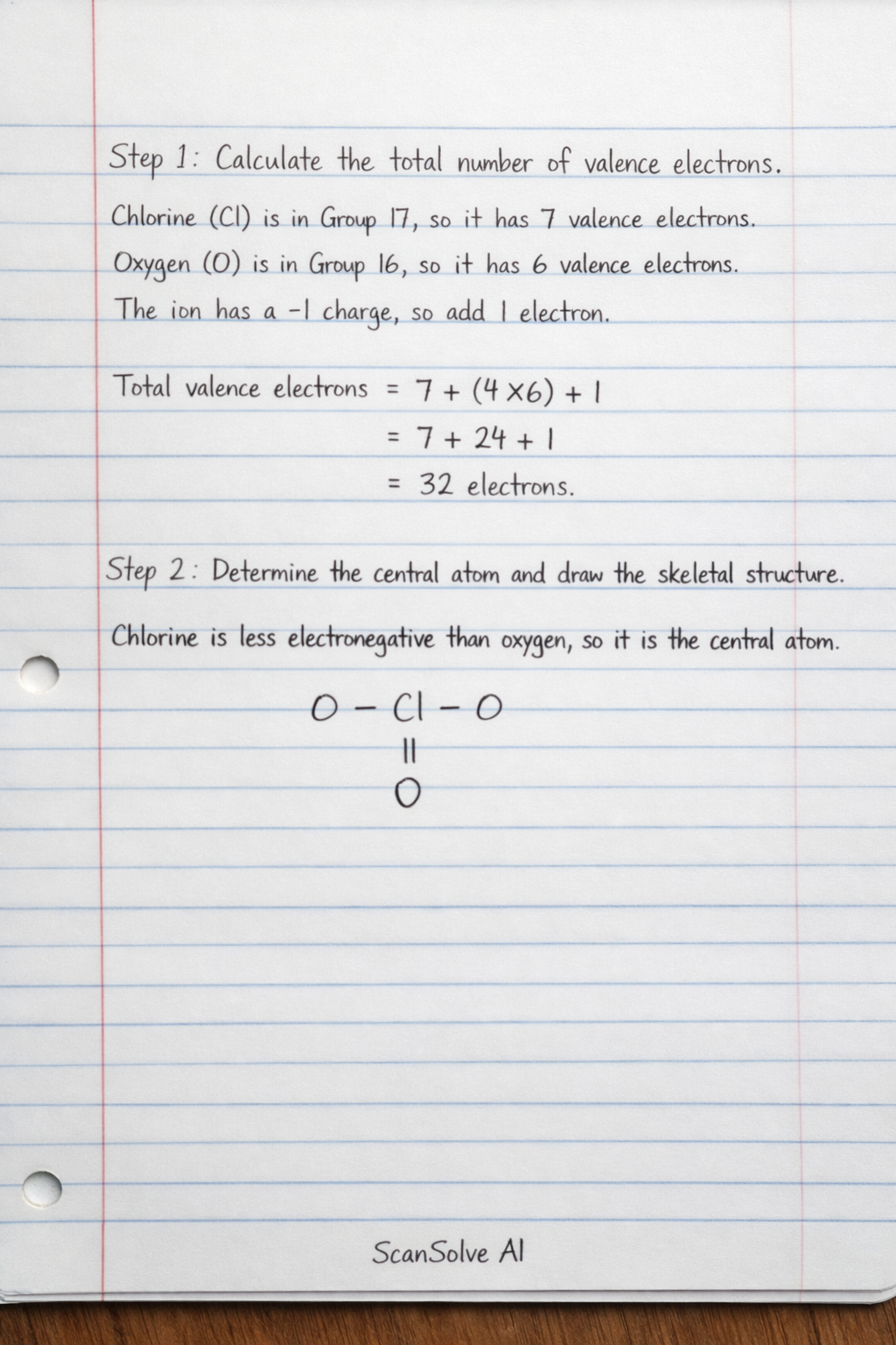 Handwritten step-by-step solution