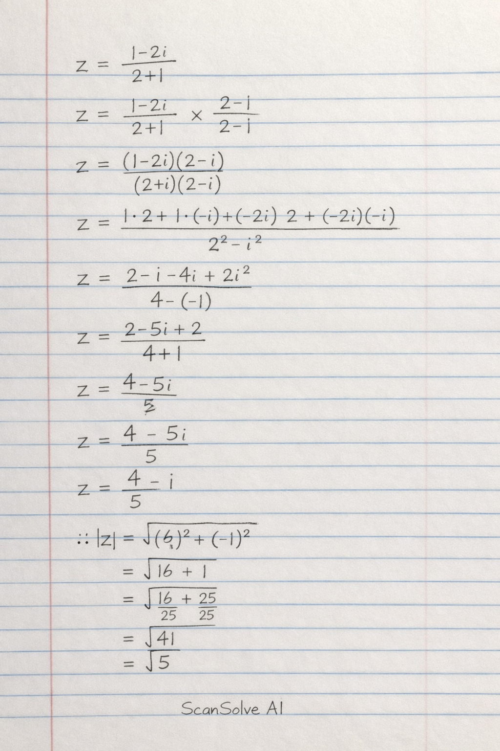 Handwritten step-by-step solution preview