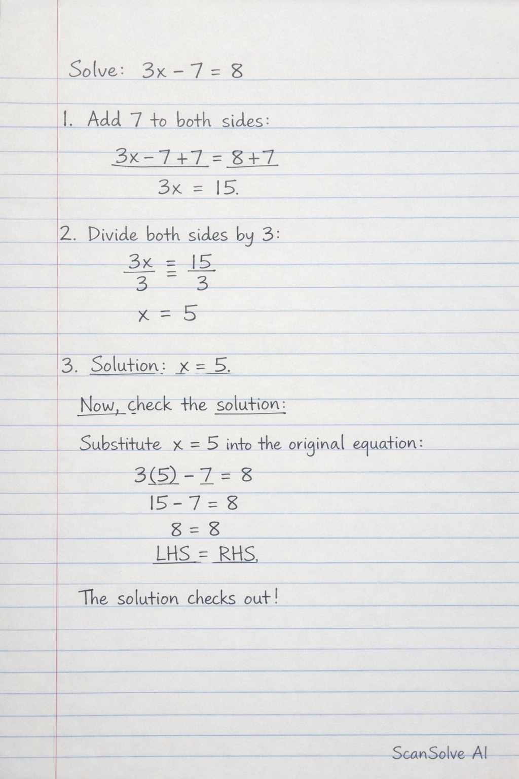Handwritten step-by-step solution