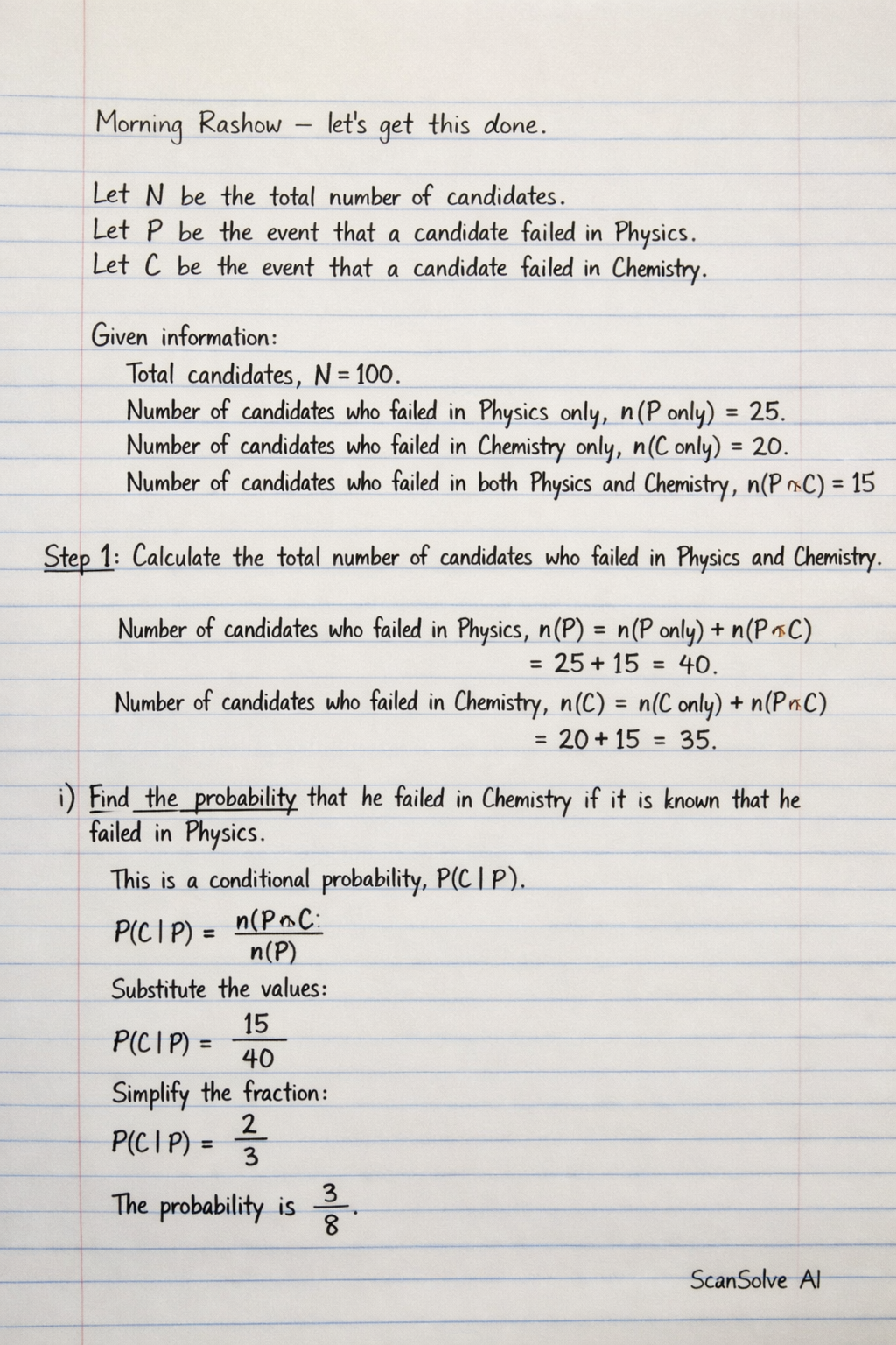 Handwritten step-by-step solution preview