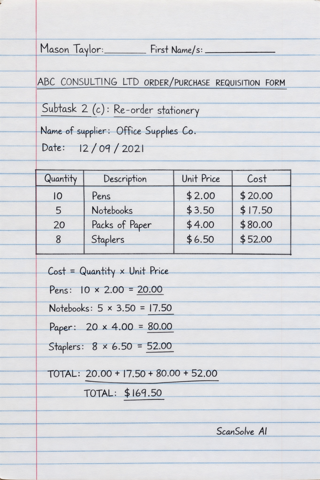 Handwritten step-by-step solution preview