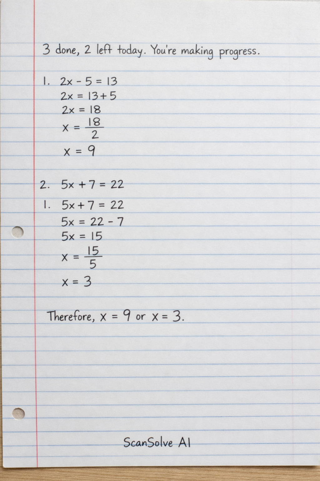 Handwritten step-by-step solution preview