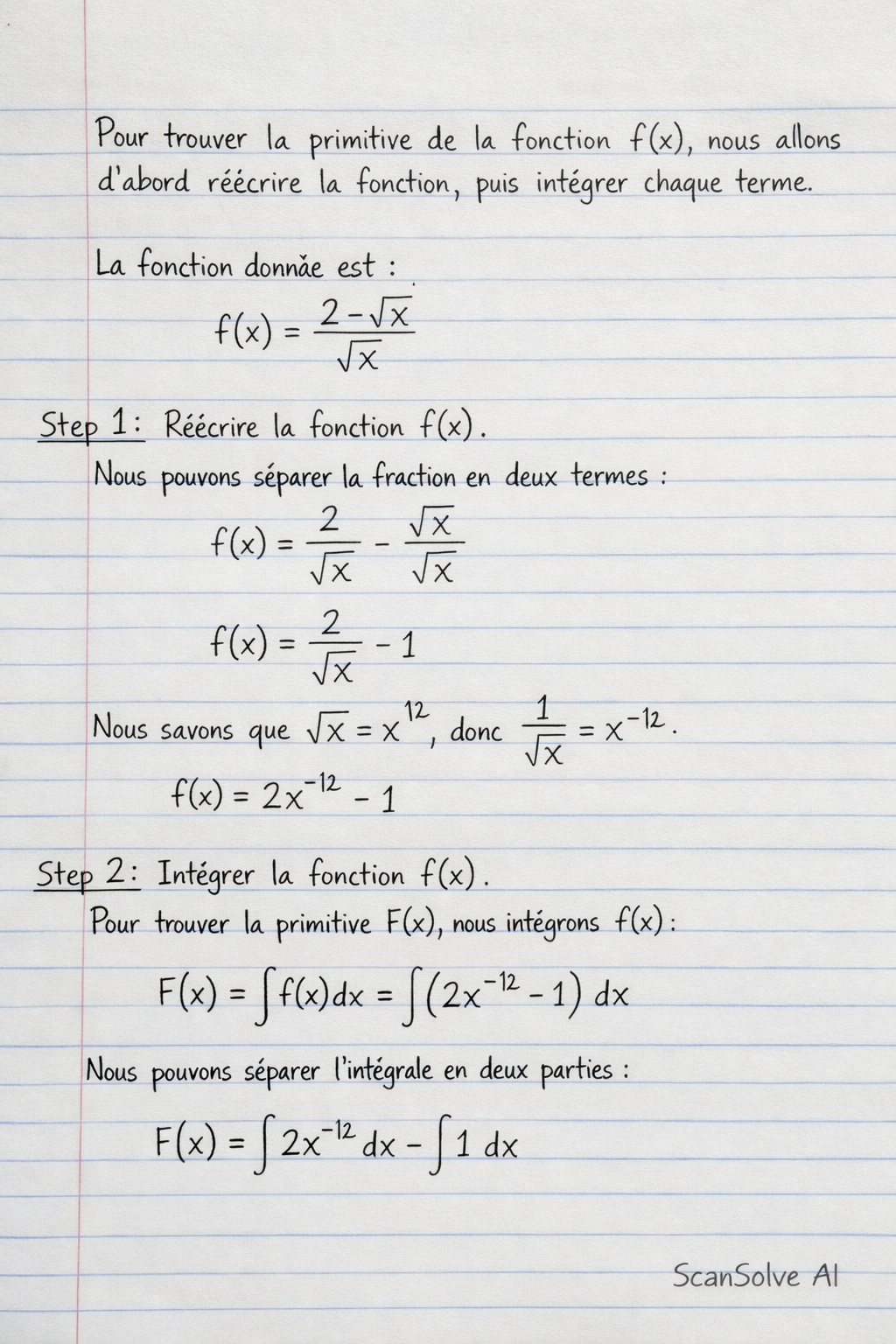 Handwritten step-by-step solution preview