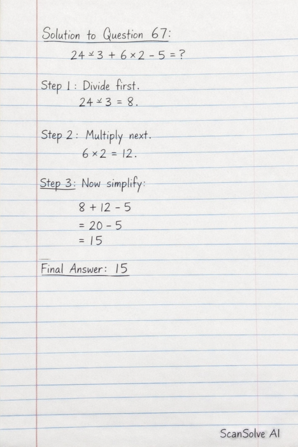 Handwritten step-by-step solution preview