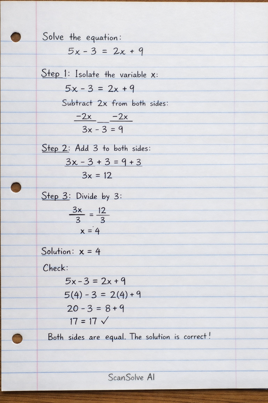 Handwritten step-by-step solution preview