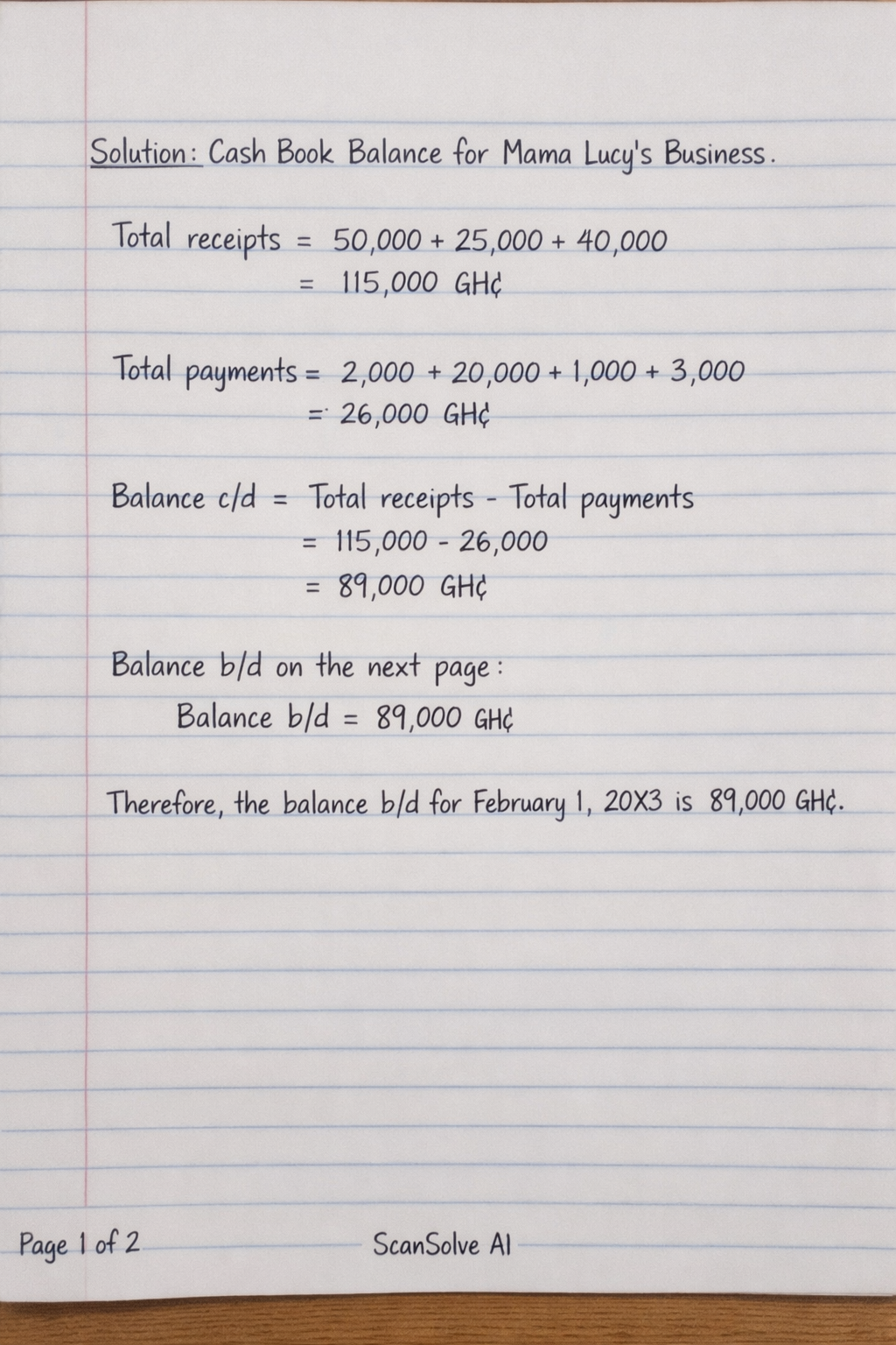 Handwritten step-by-step solution preview