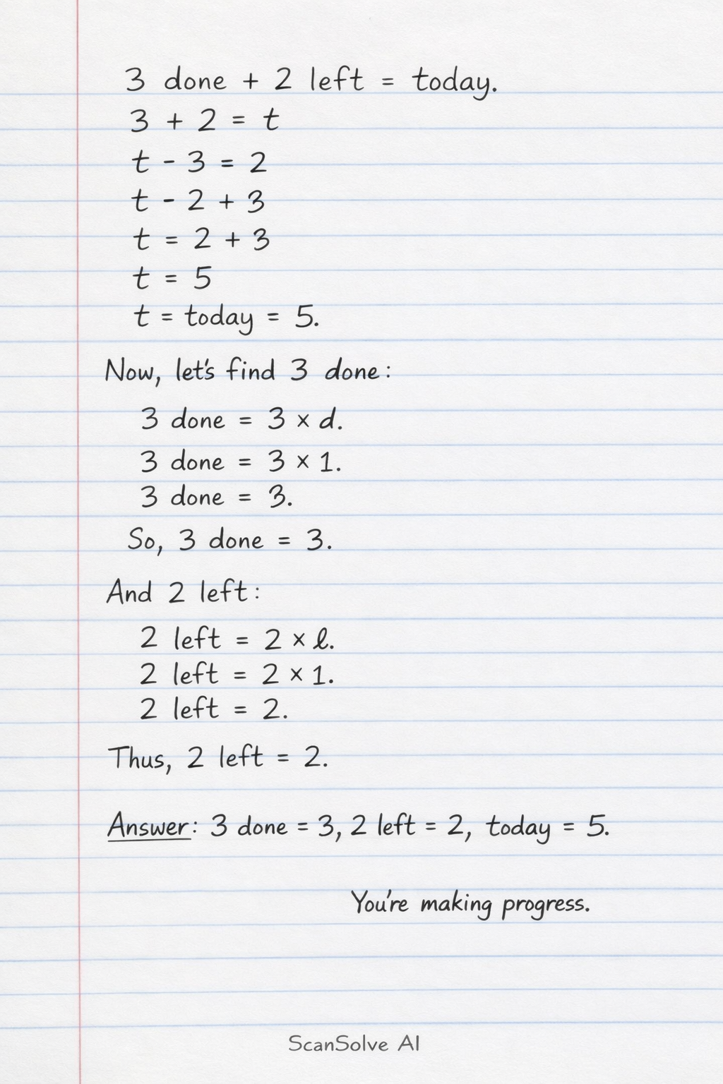 Handwritten step-by-step solution preview