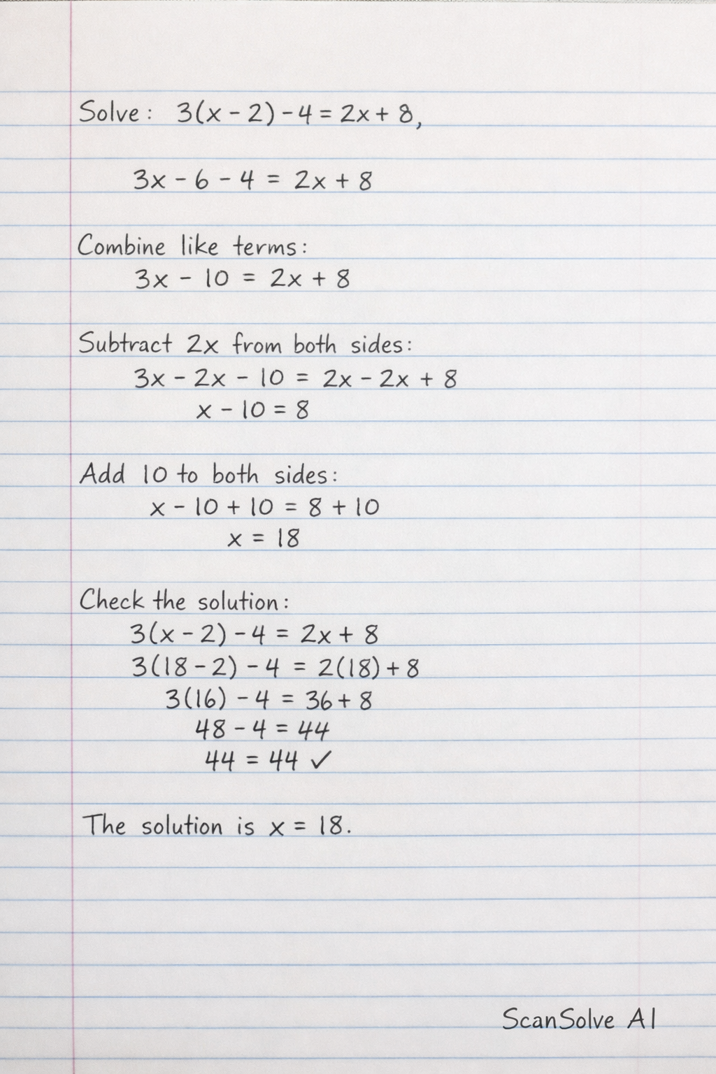 Handwritten step-by-step solution preview
