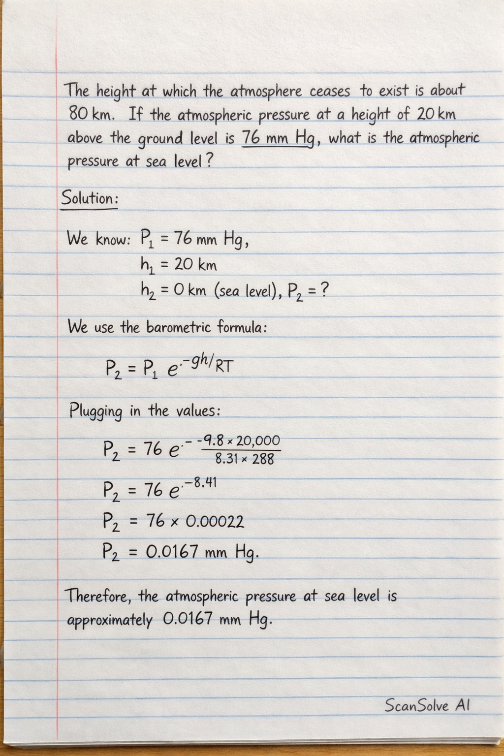Handwritten step-by-step solution