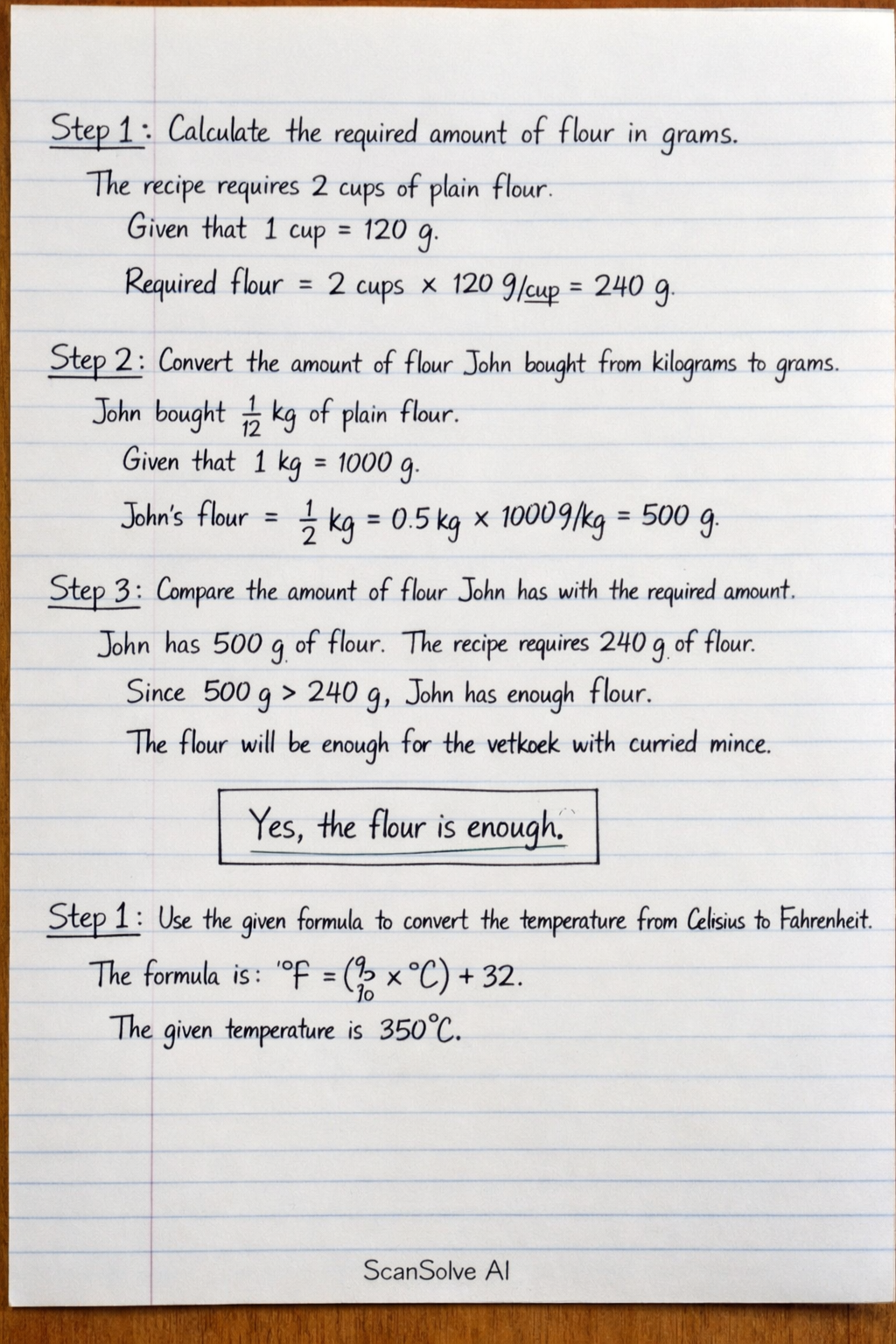 Handwritten step-by-step solution preview