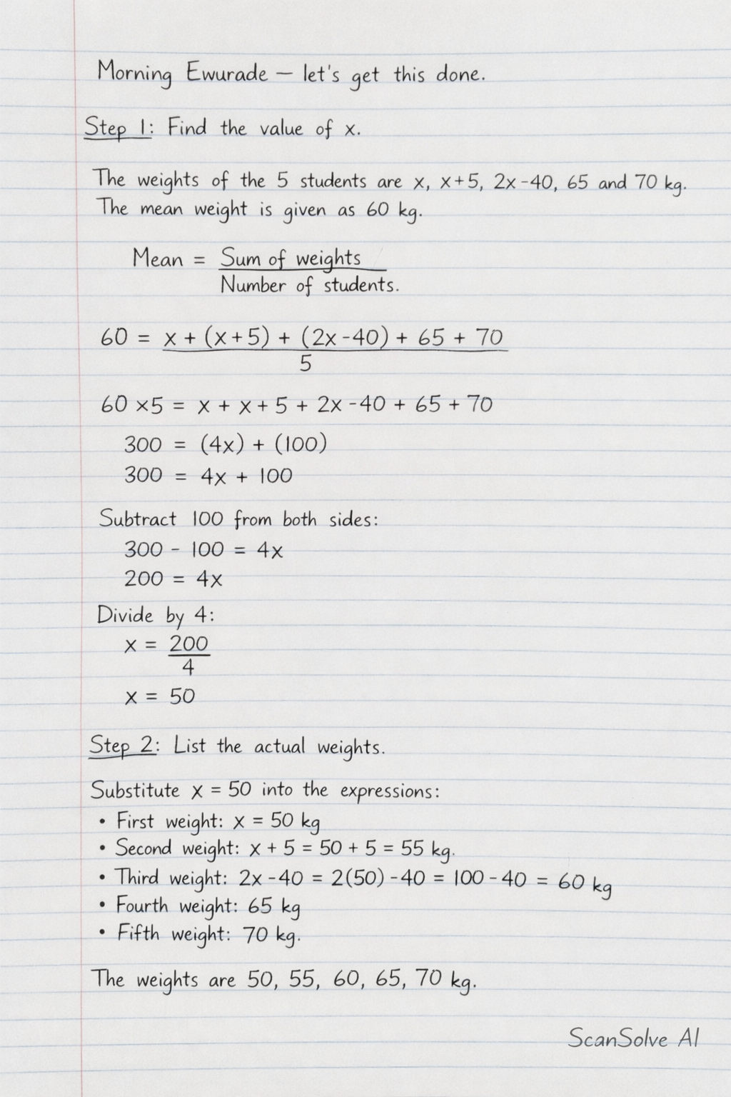 Handwritten step-by-step solution preview