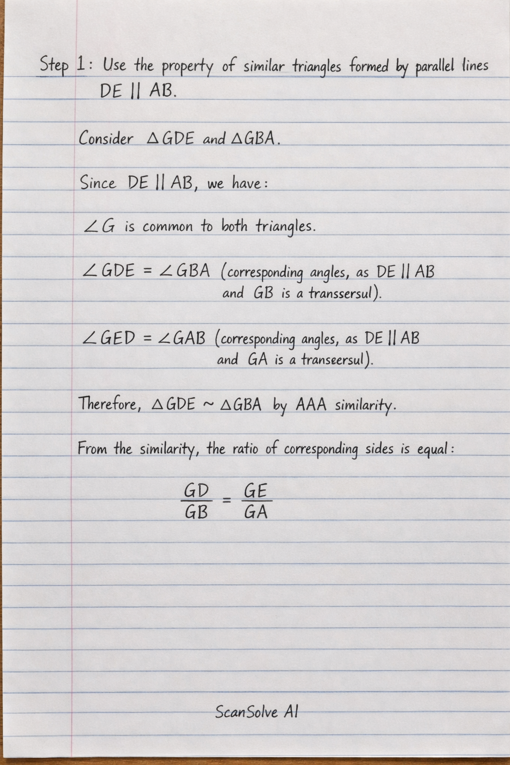 Handwritten step-by-step solution preview