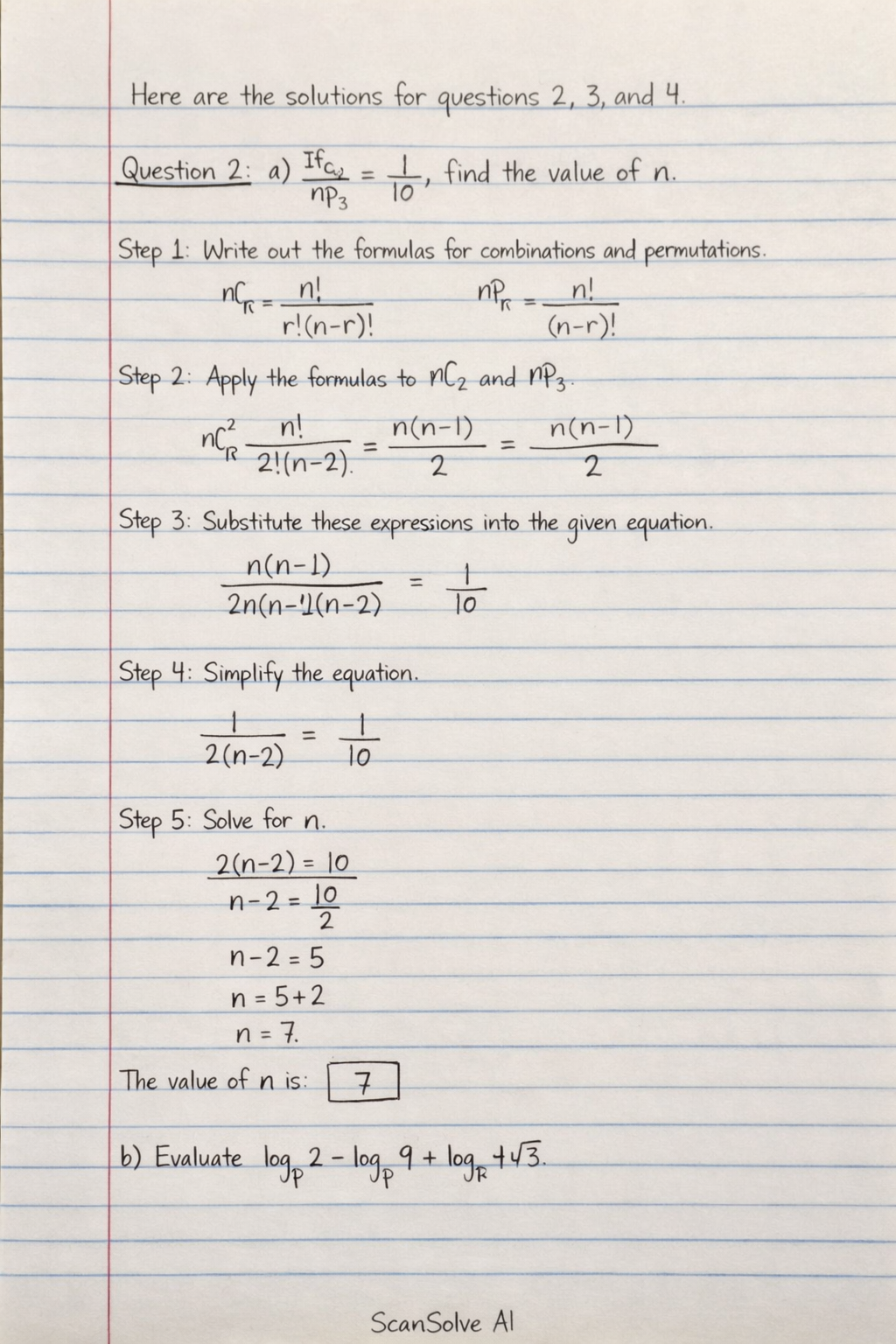 Handwritten step-by-step solution preview