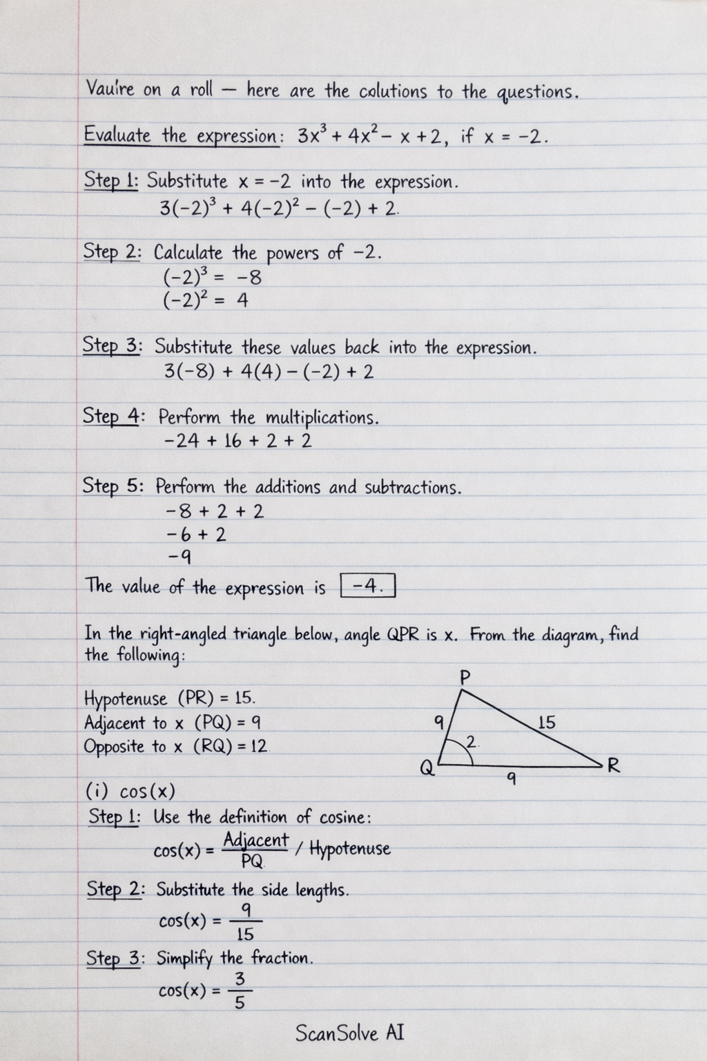 Handwritten step-by-step solution preview