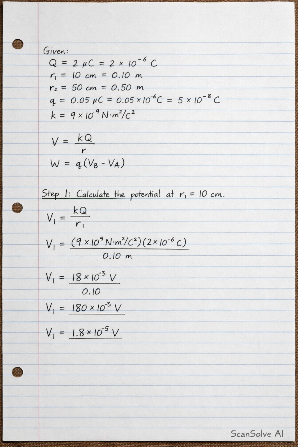 Handwritten step-by-step solution preview