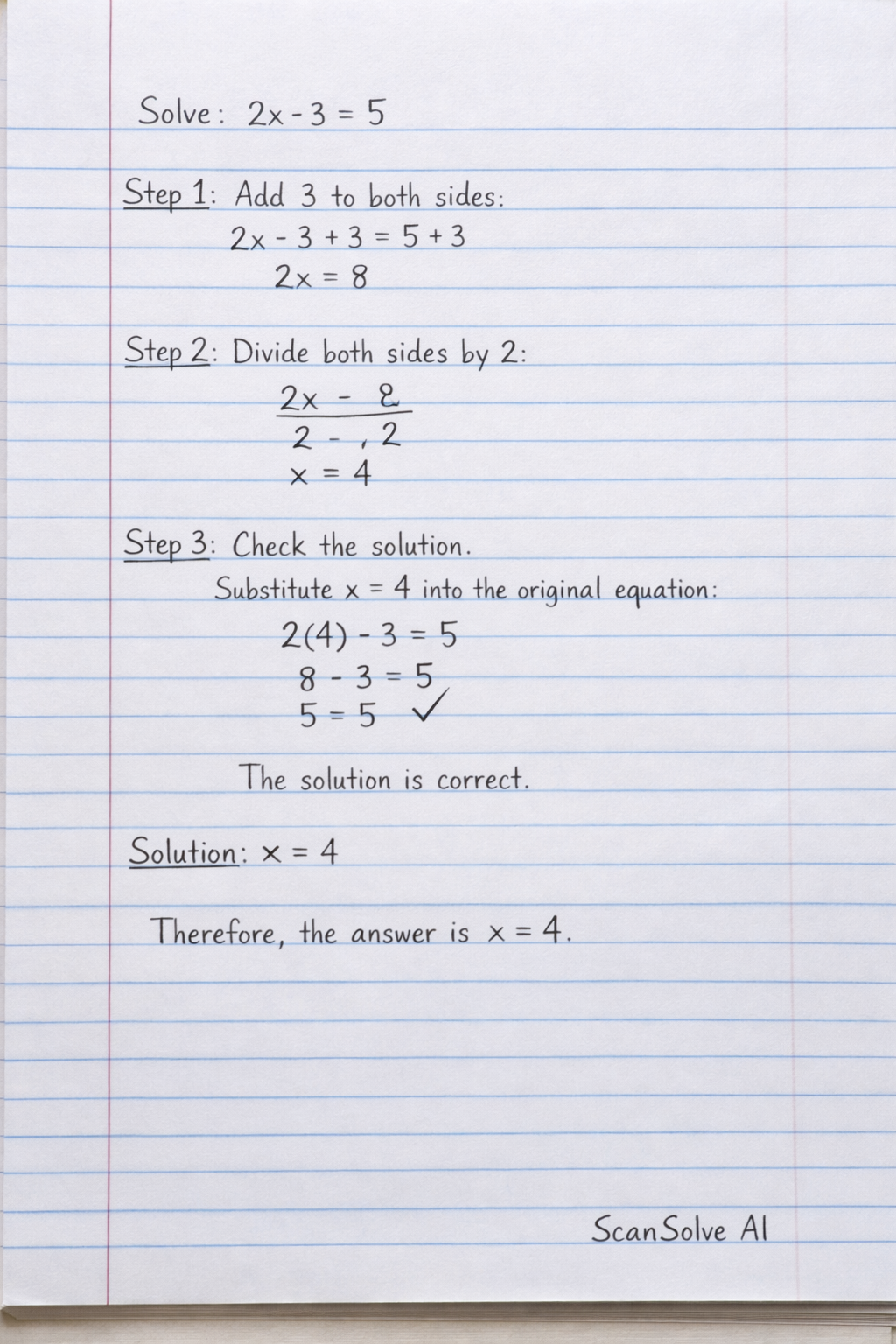 Handwritten step-by-step solution preview