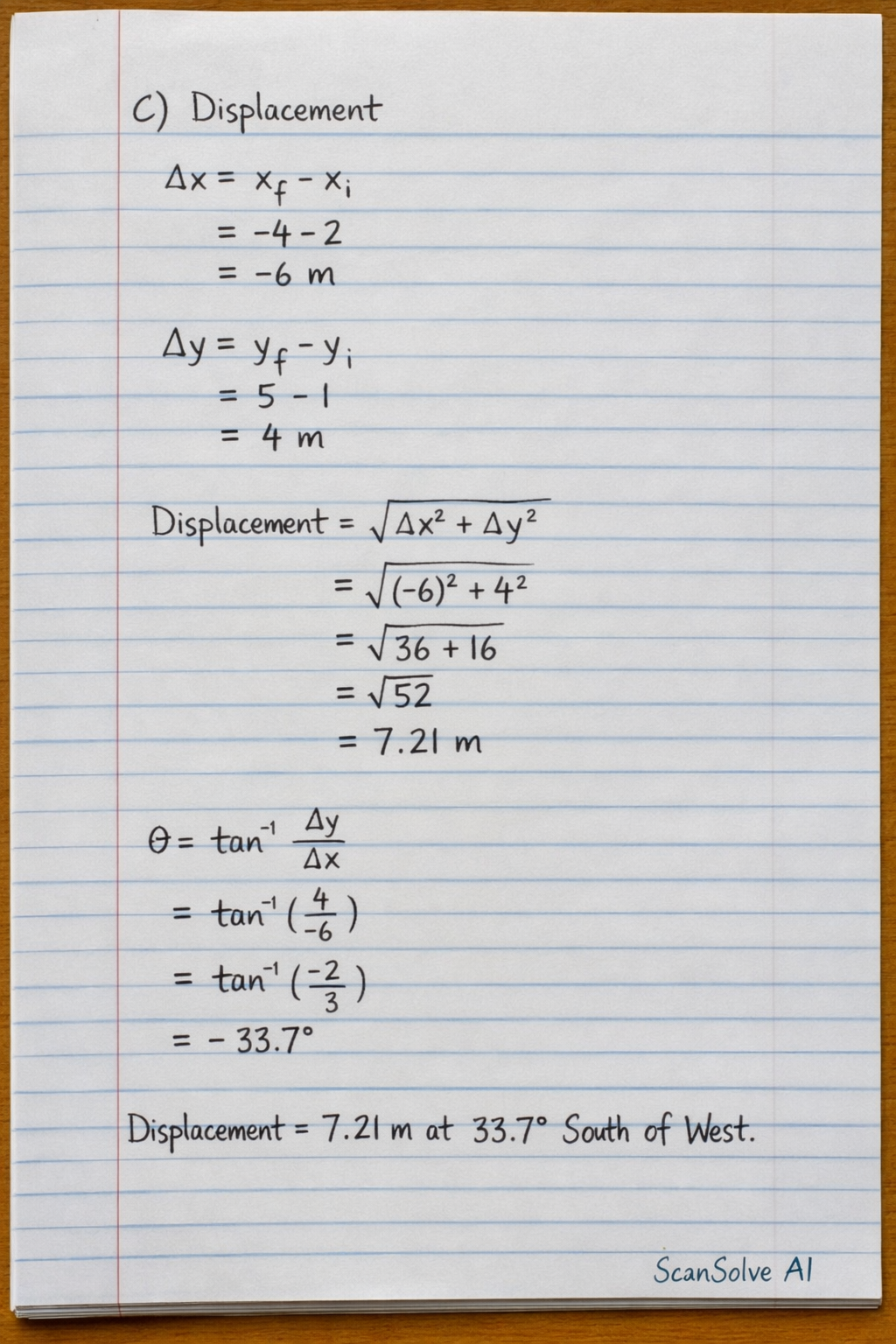 Handwritten step-by-step solution