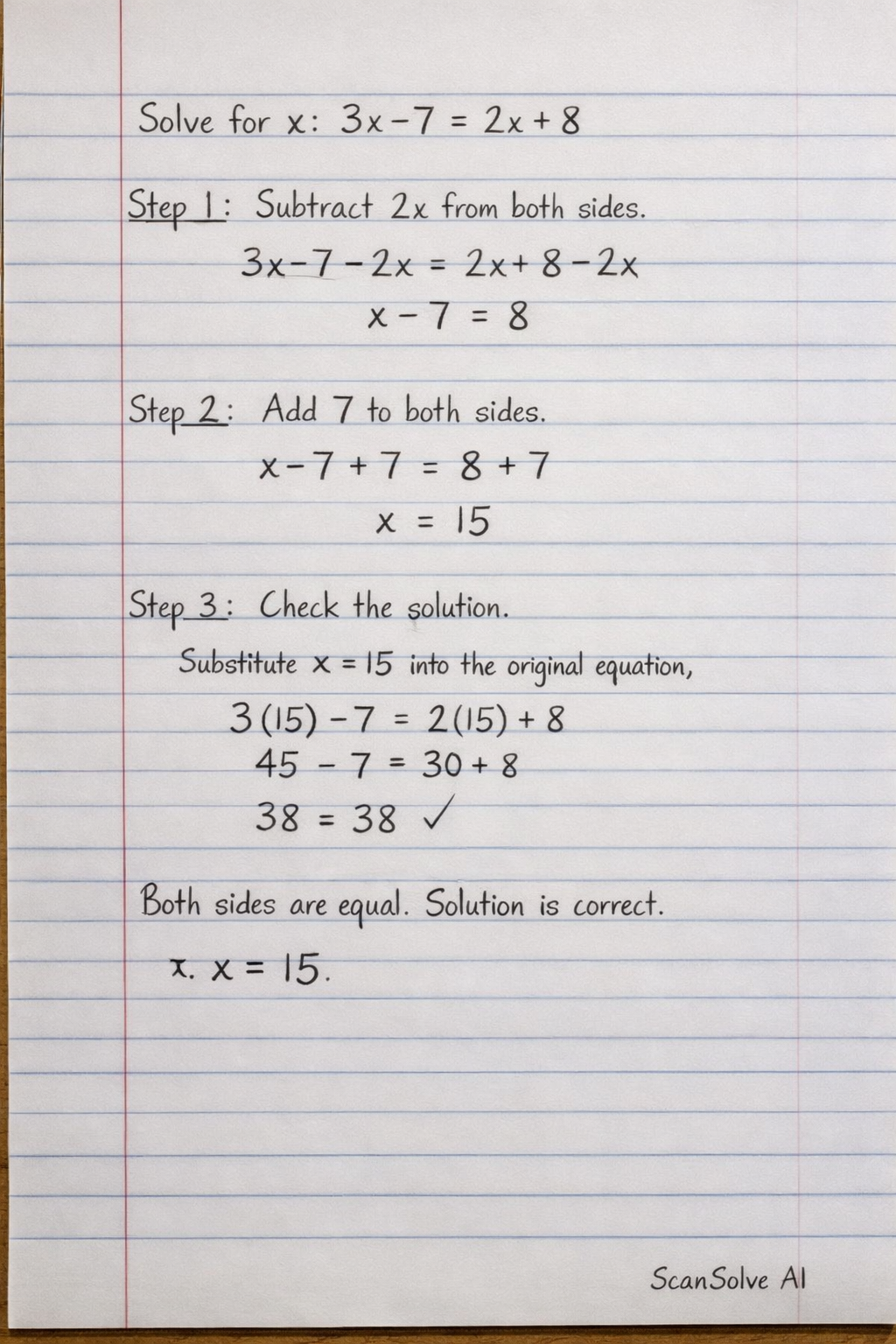 Handwritten step-by-step solution preview