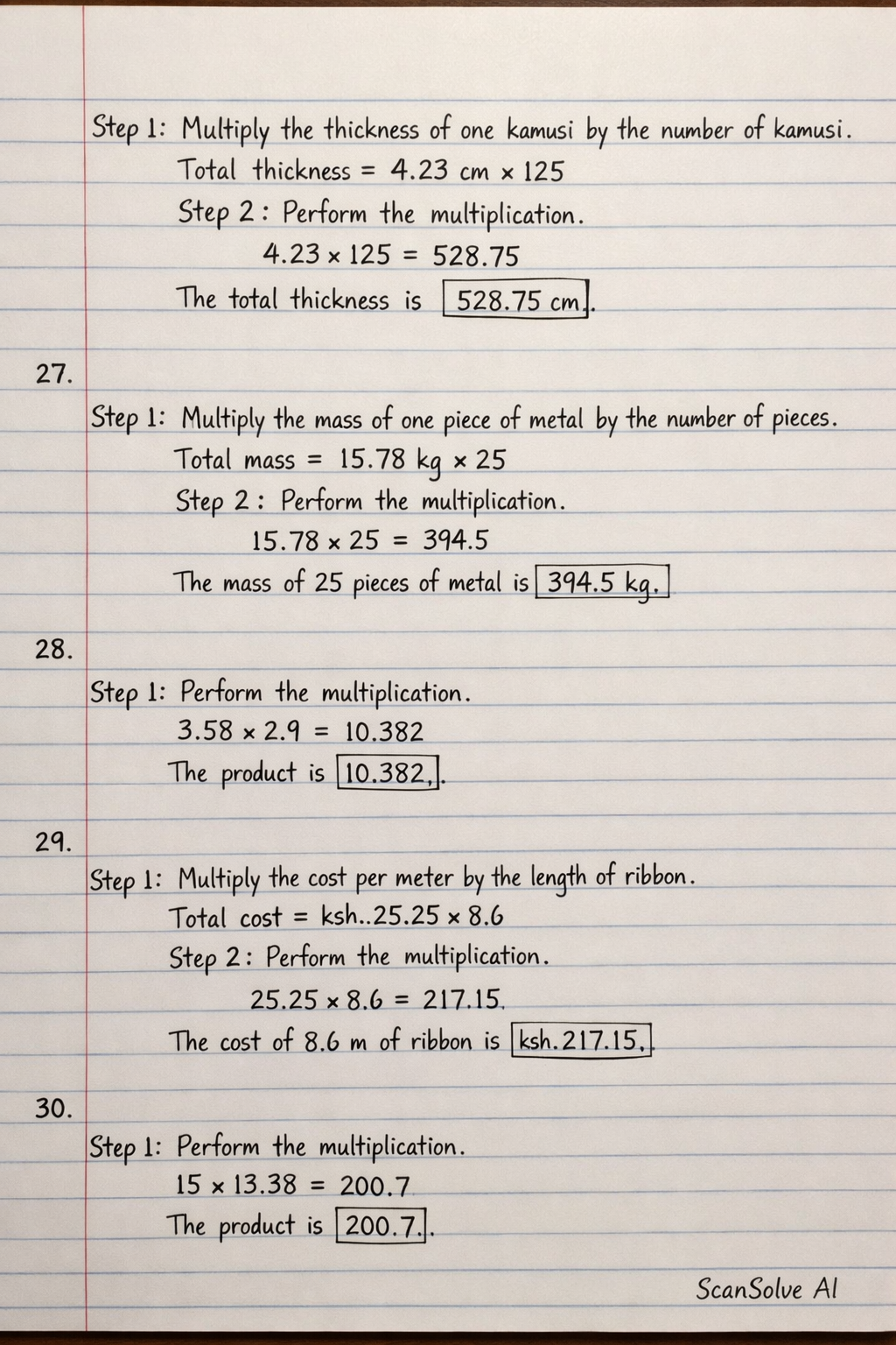 Handwritten step-by-step solution preview
