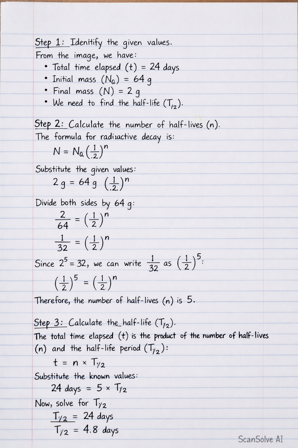 Handwritten step-by-step solution preview