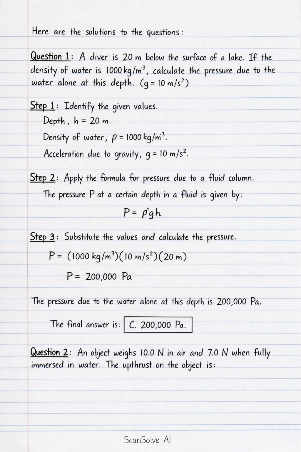 Handwritten step-by-step solution preview