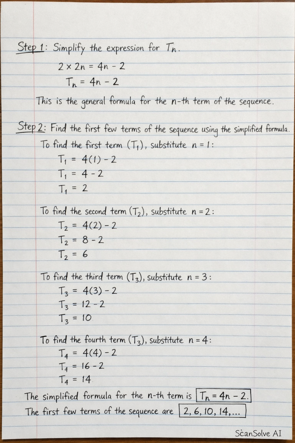 Handwritten step-by-step solution preview