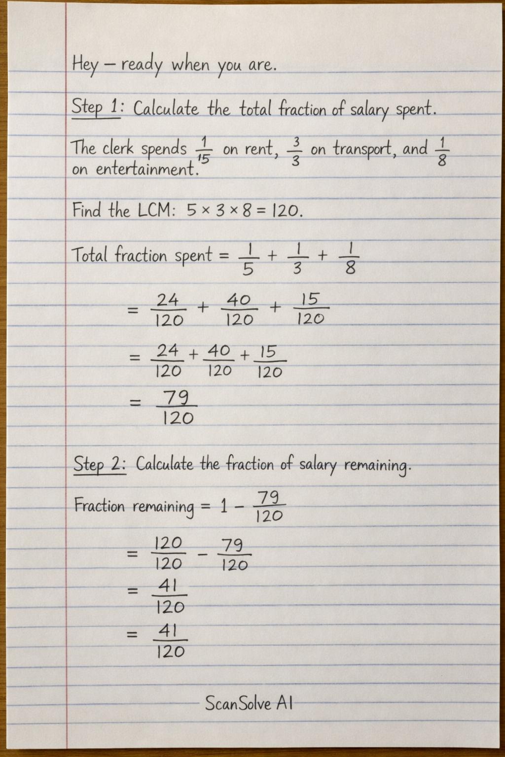 Handwritten step-by-step solution preview