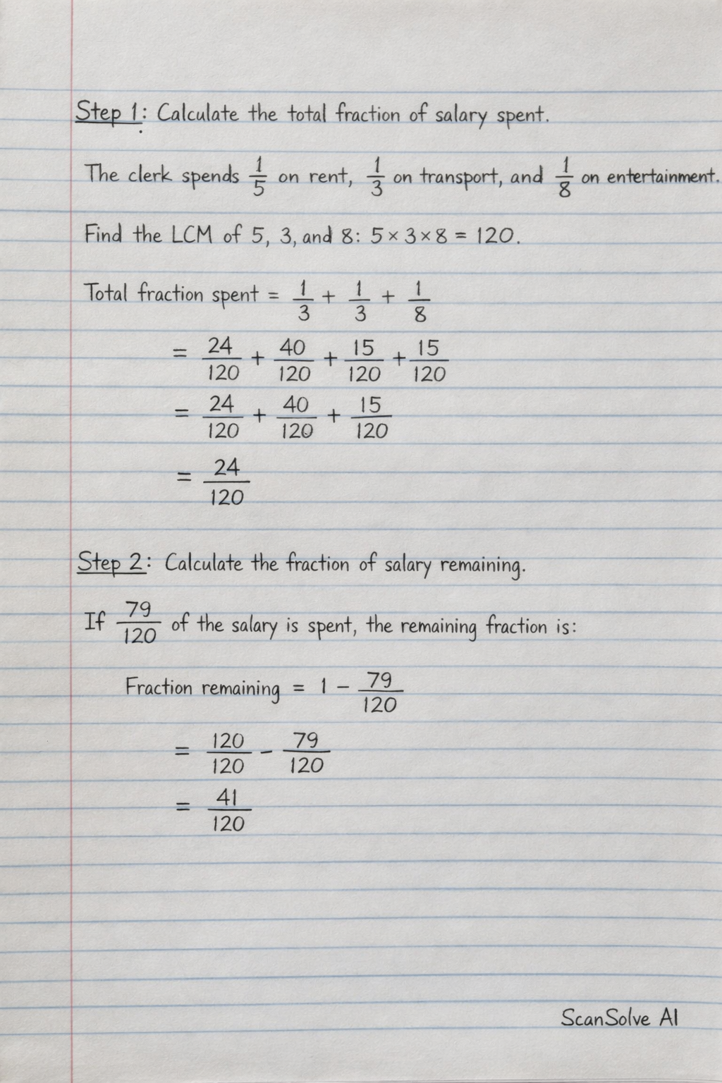 Handwritten step-by-step solution preview