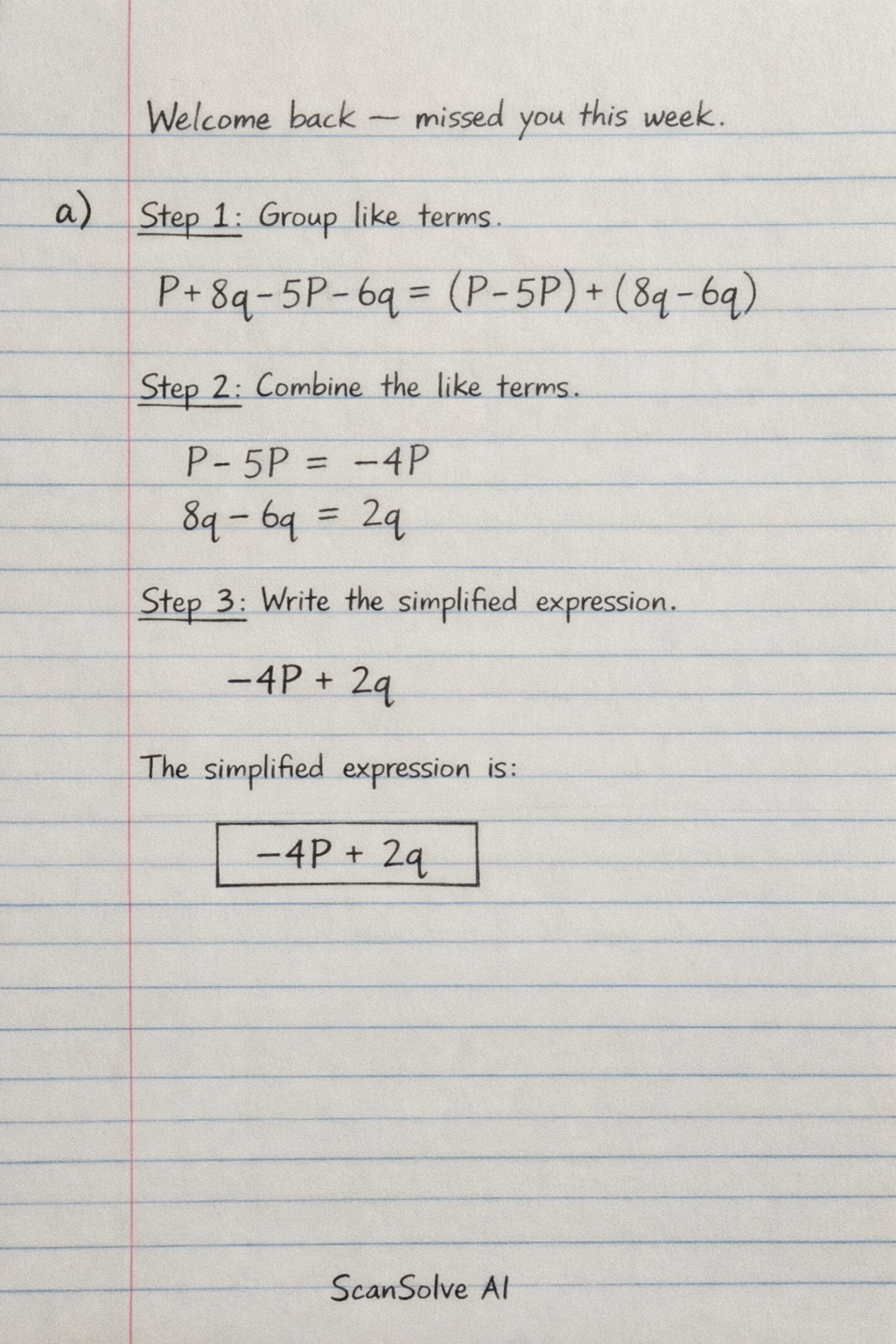 Handwritten step-by-step solution preview
