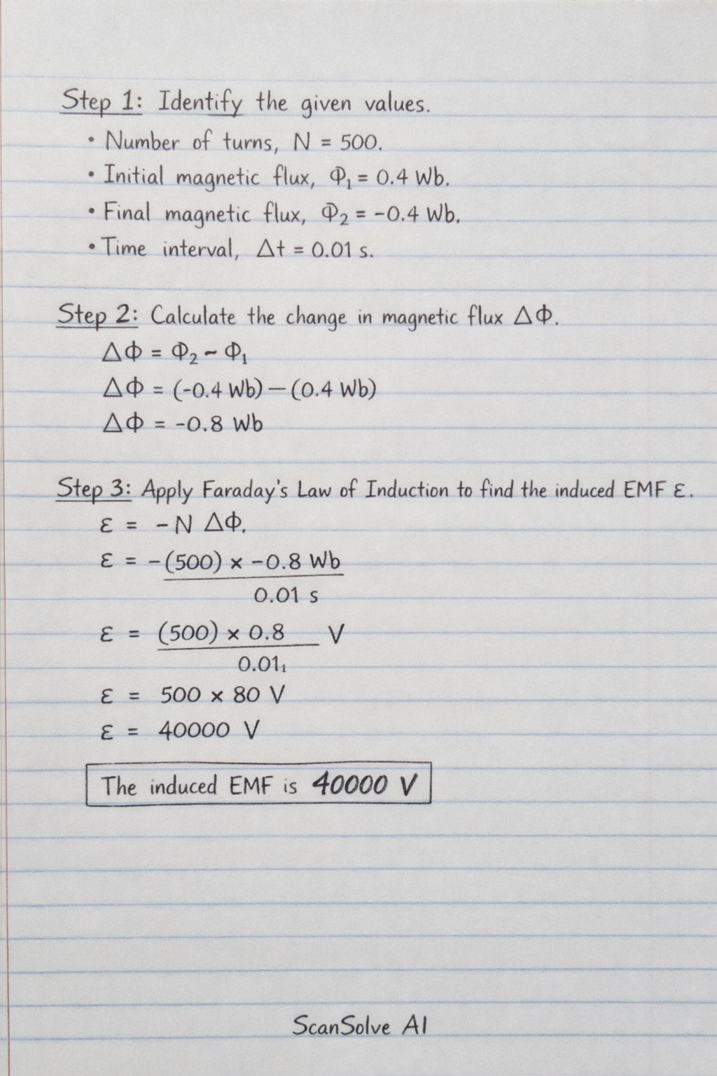 Handwritten step-by-step solution preview