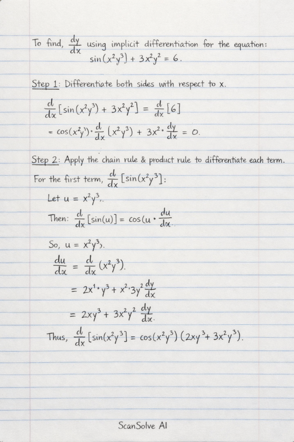 Handwritten step-by-step solution preview