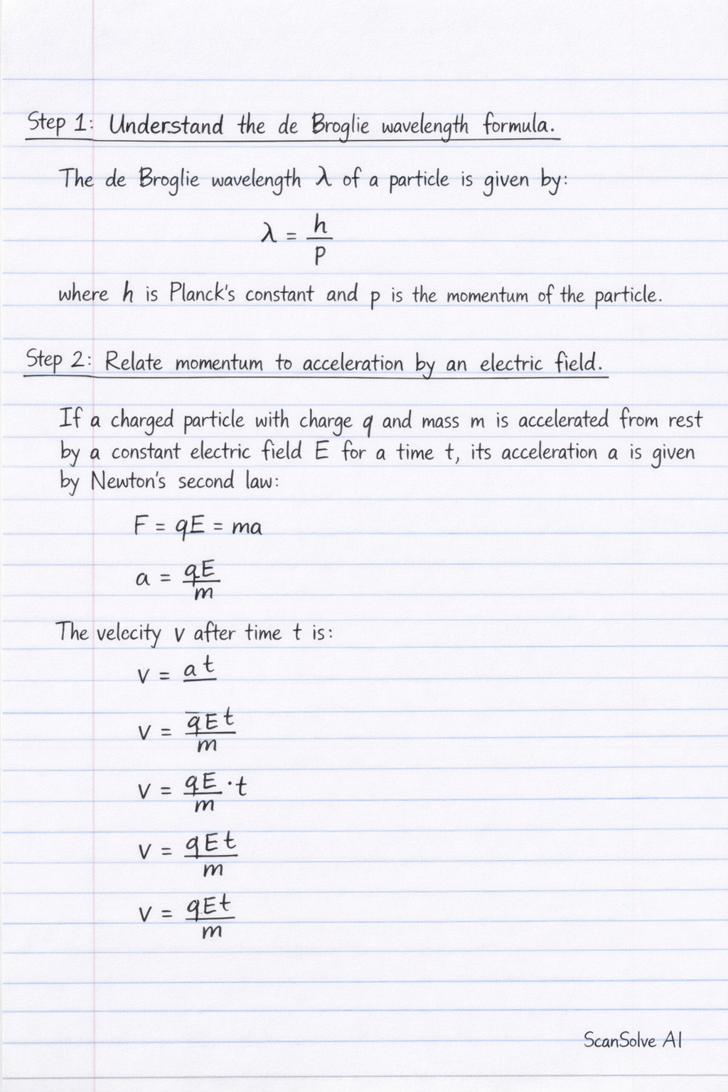 Handwritten step-by-step solution